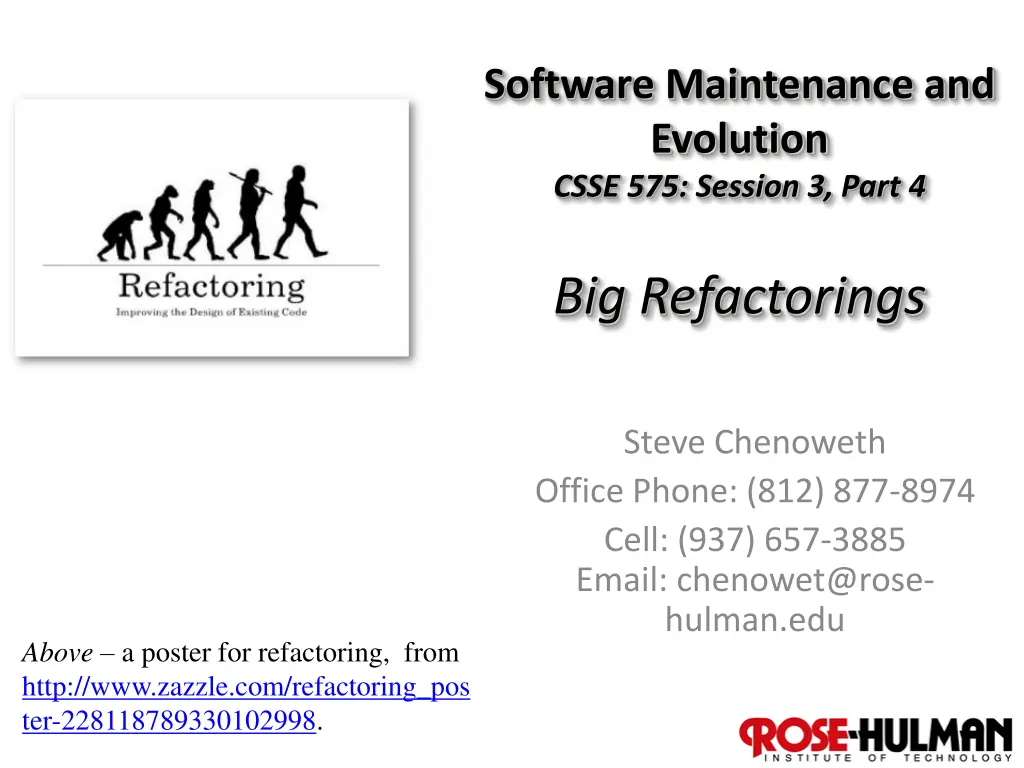 software maintenance and evolution csse
