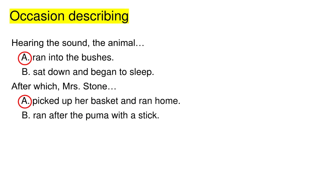 occasion describing 3