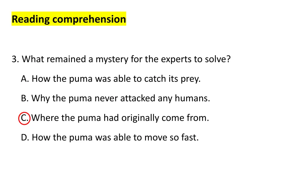 reading comprehension 2