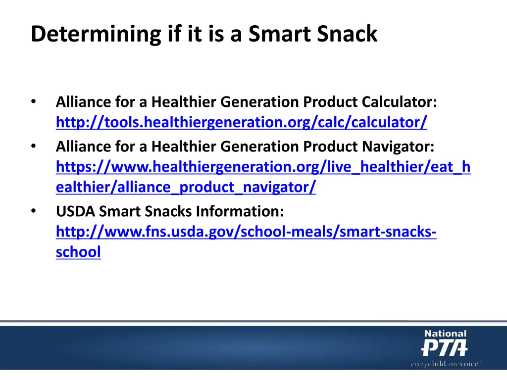determining if it is a smart snack