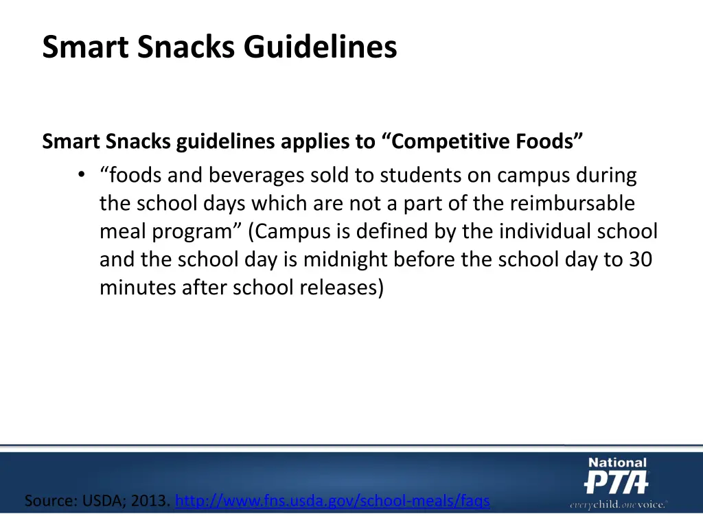 smart snacks guidelines
