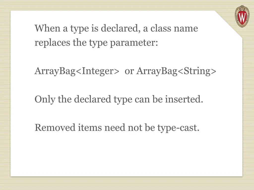 when a type is declared a class name replaces