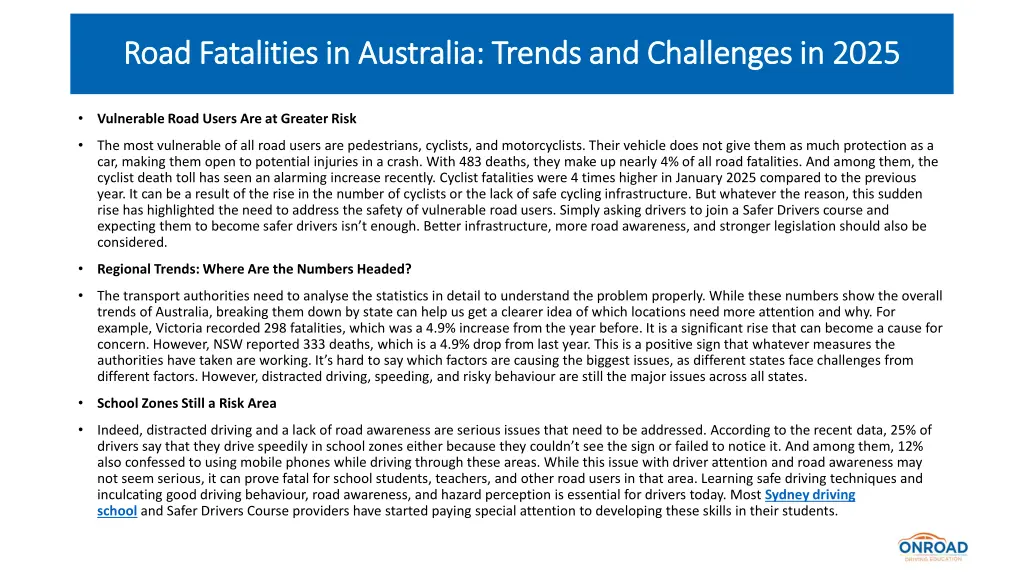 road fatalities in australia trends 2