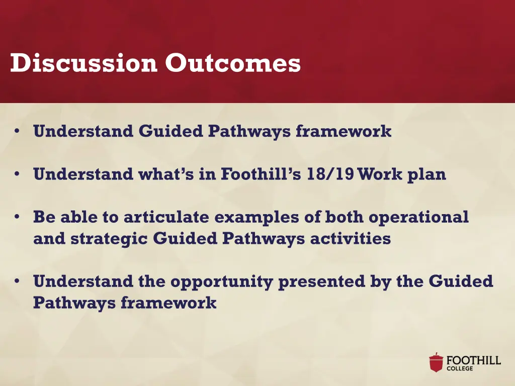 discussion outcomes