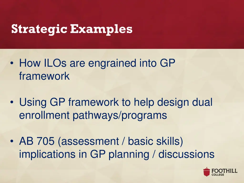 strategic examples