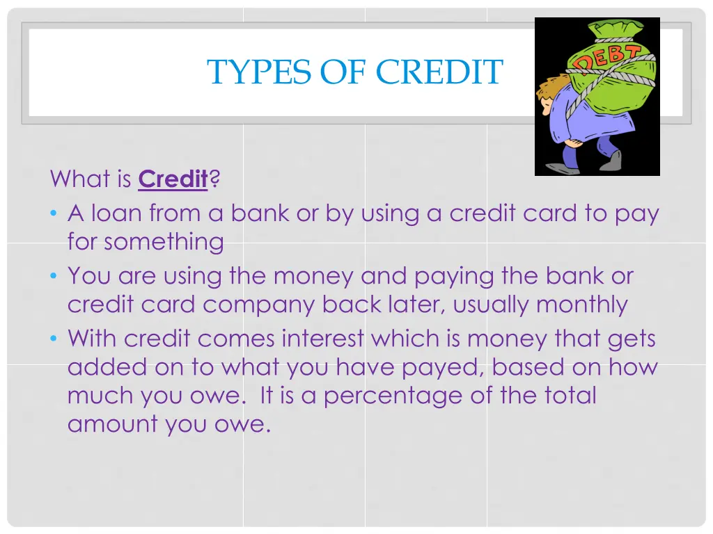types of credit