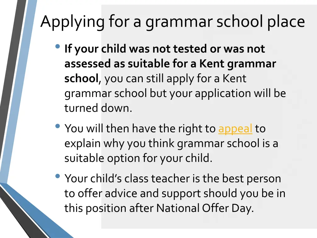 applying for a grammar school place if your child