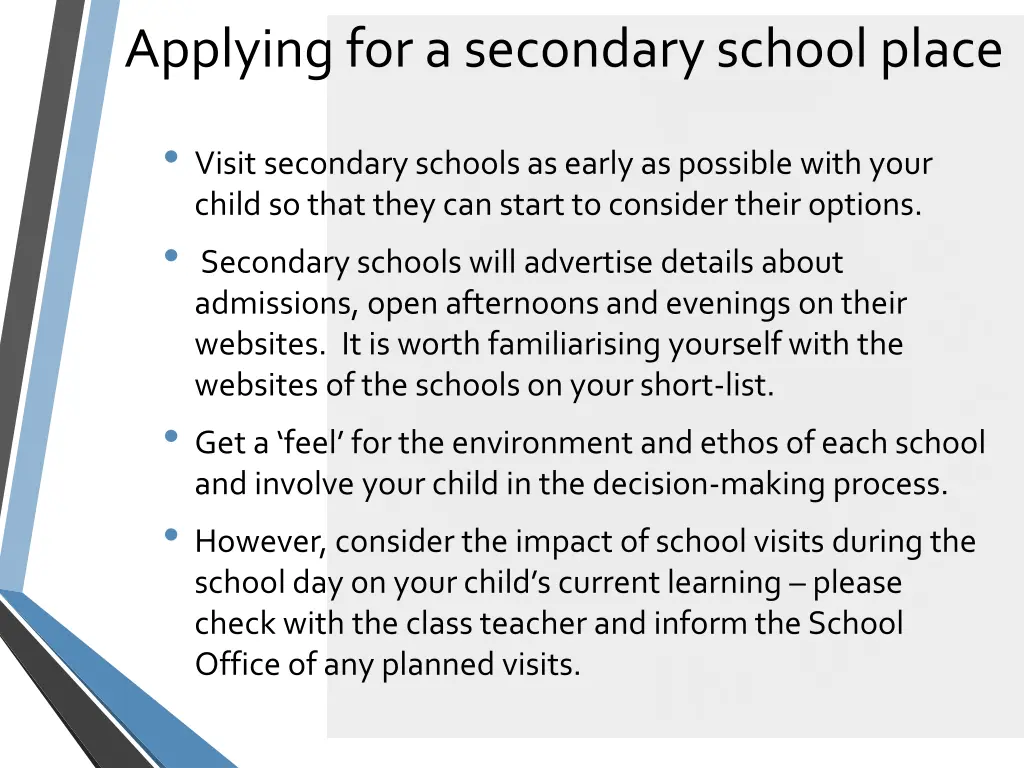 applying for a secondary school place 2