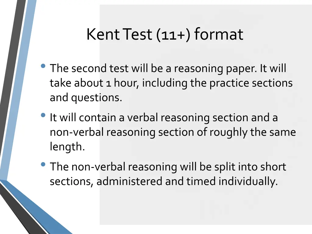 kent test 11 format 3