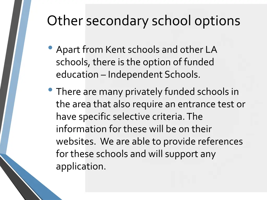 other secondary school options