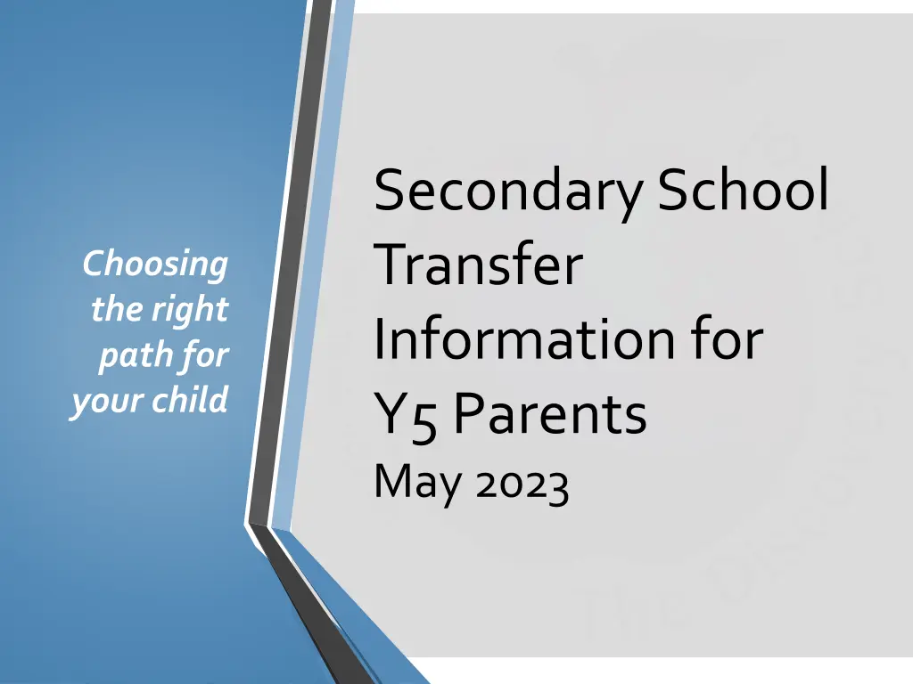 secondary school transfer information