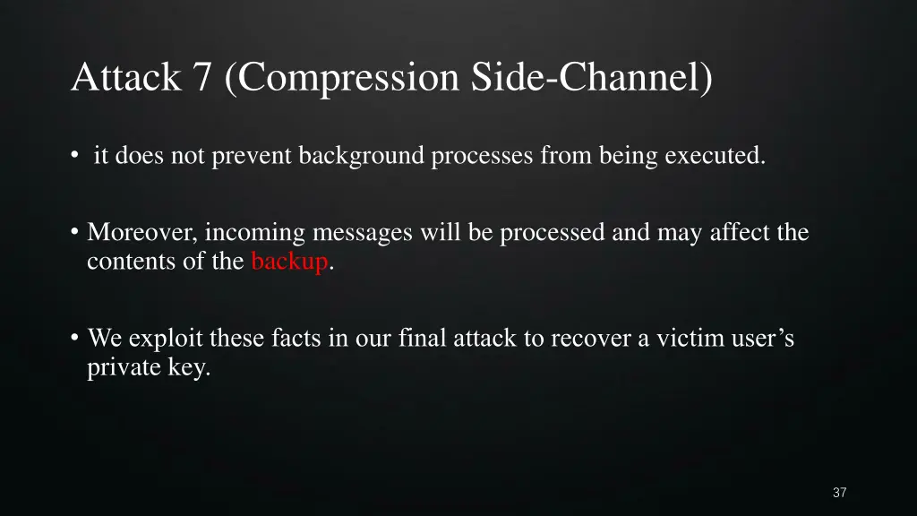 attack 7 compression side channel