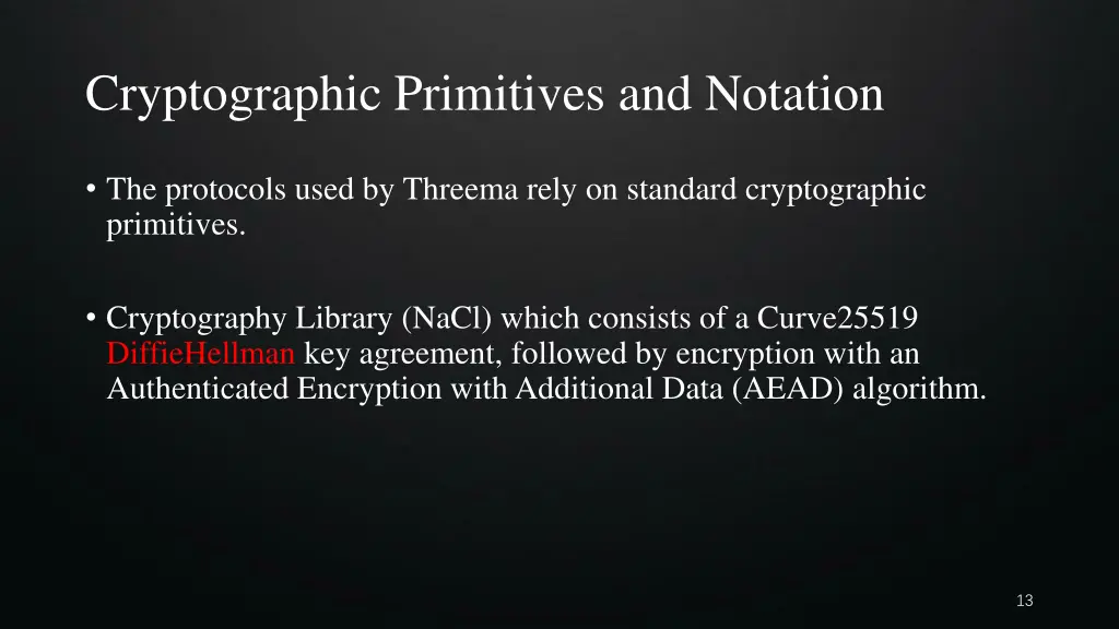 cryptographic primitives and notation