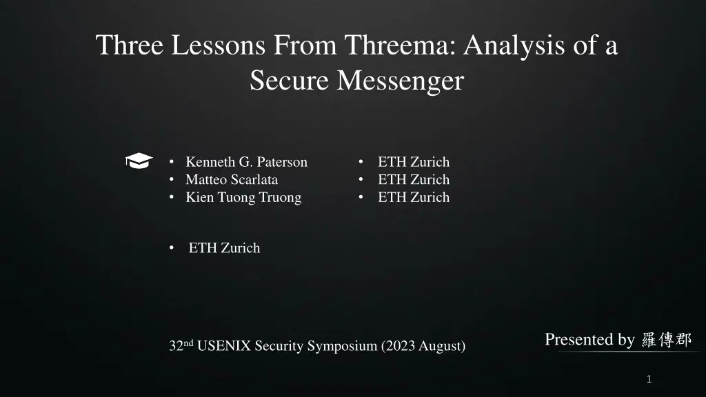 three lessons from threema analysis of a secure