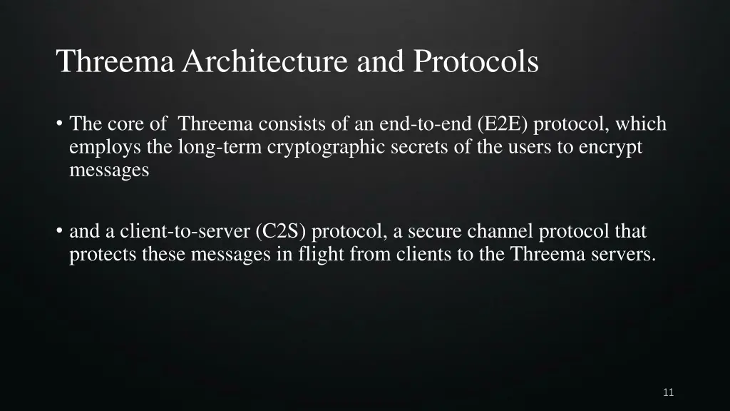 threemaarchitecture and protocols