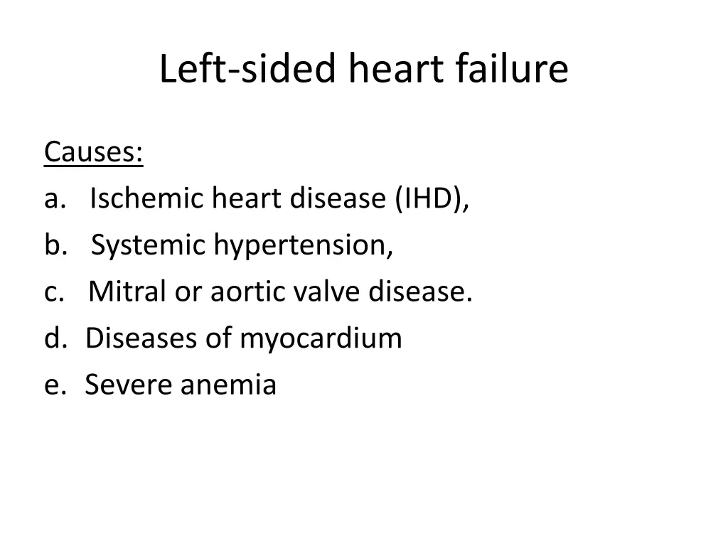 left sided heart failure