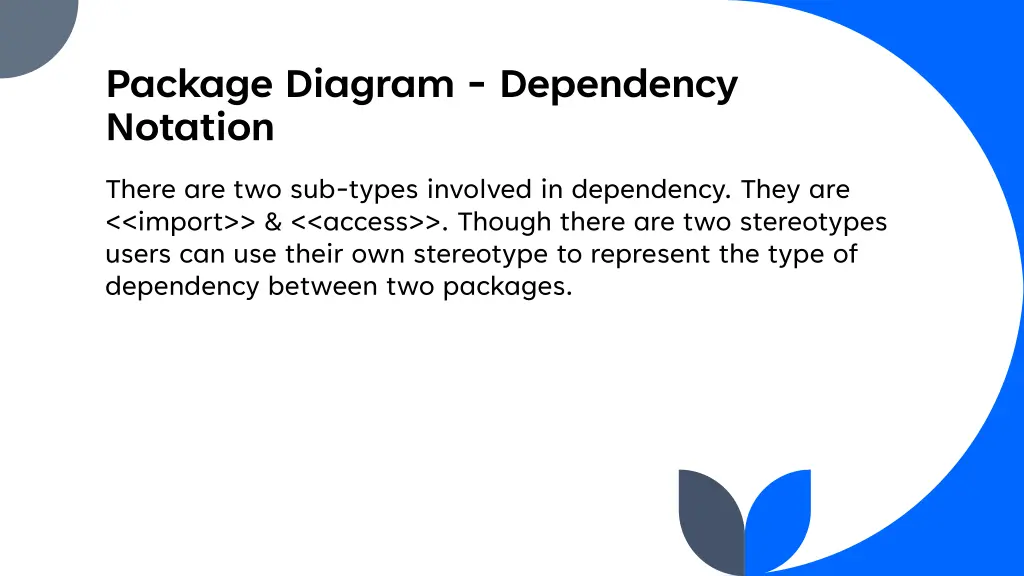 package diagram dependency notation