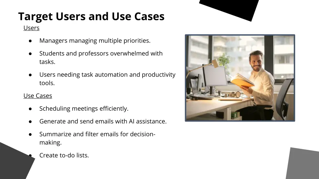 target users and use cases users