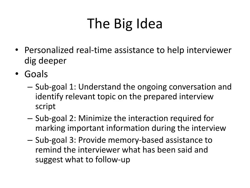 the big idea