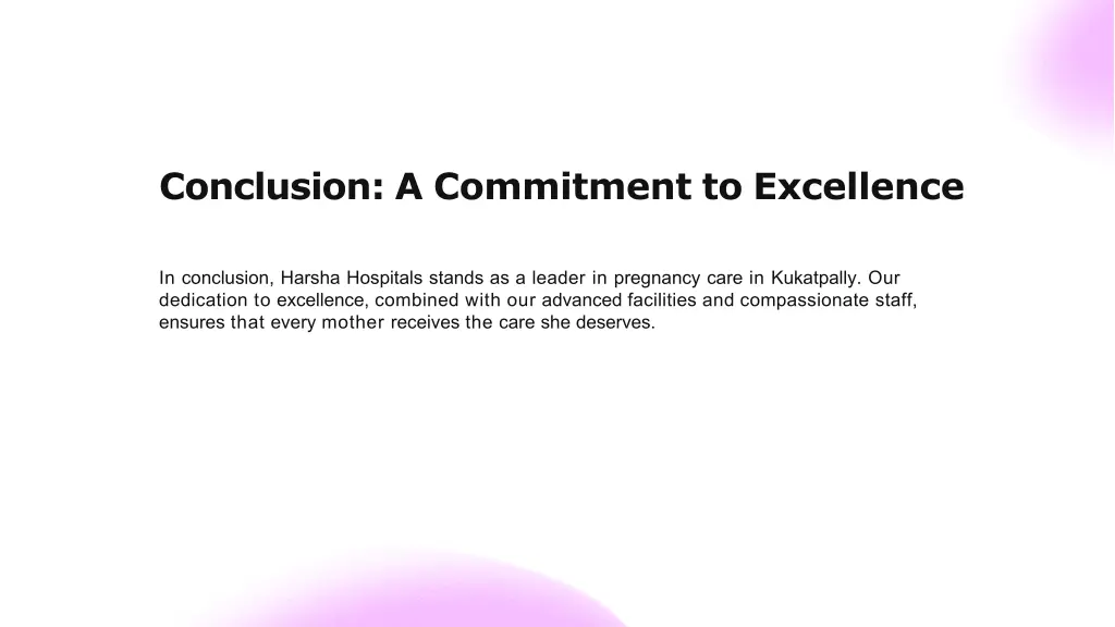 conclusion a commitment to excellence