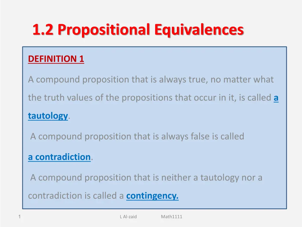 1 2 propositional equivalences
