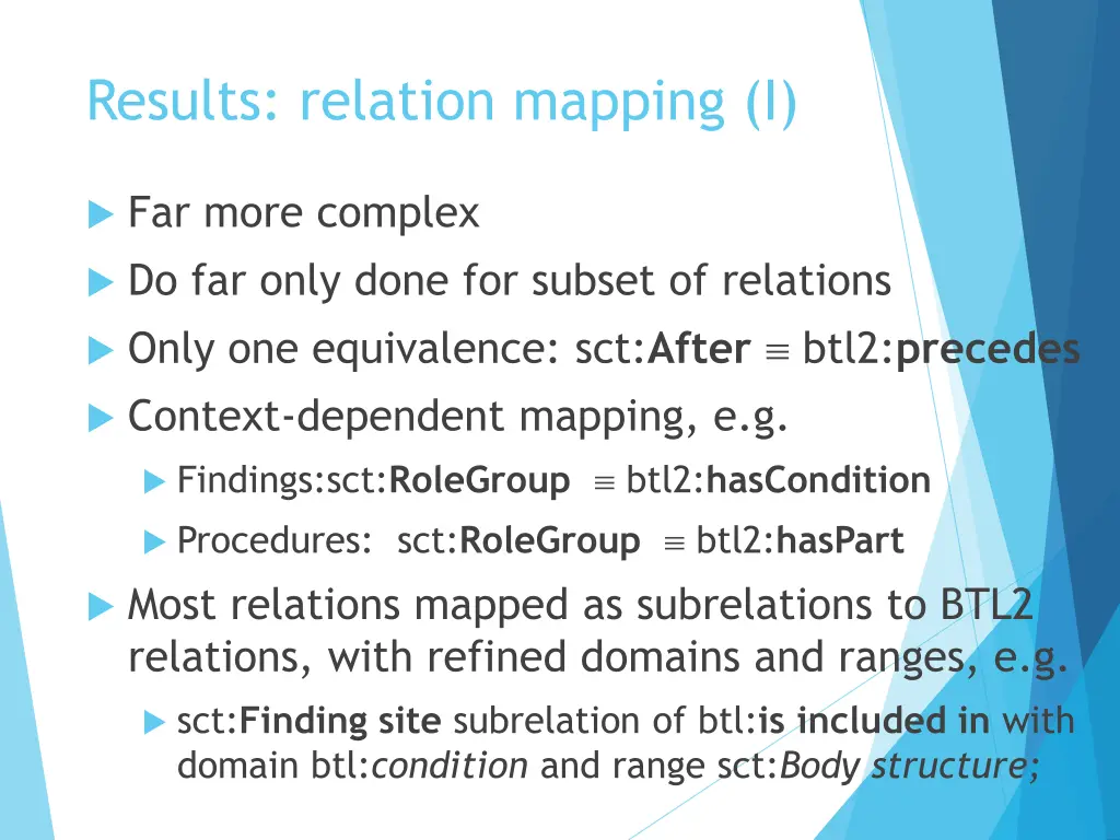 results relation mapping i