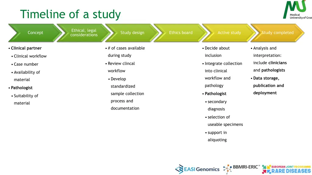 timeline of a study