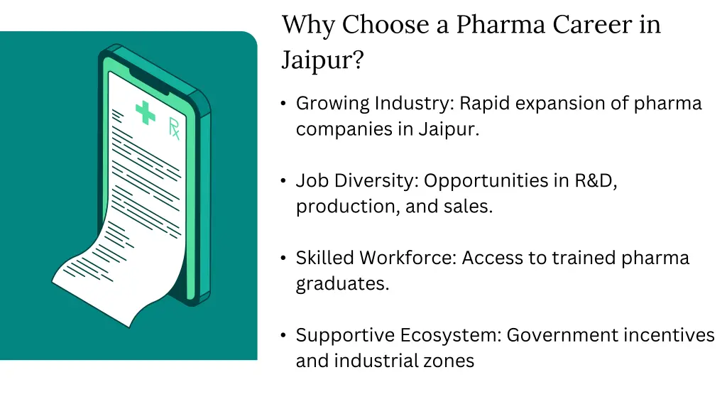 why choose a pharma career in jaipur