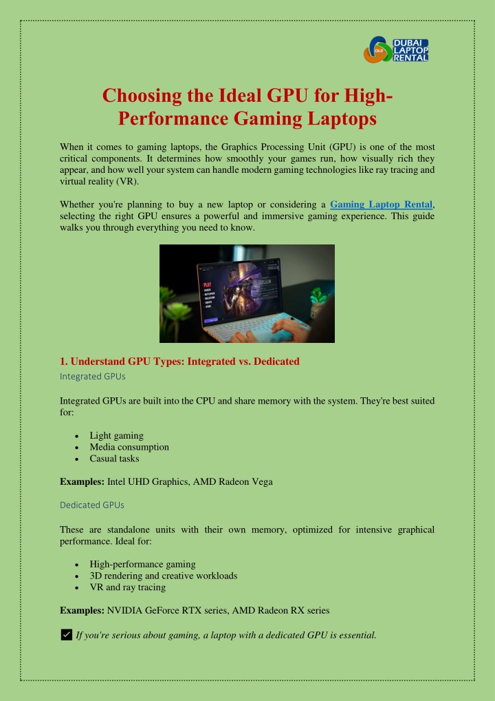 choosing the ideal gpu for high performance