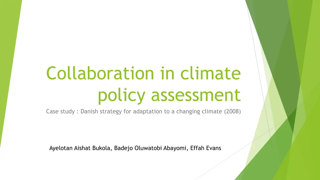 collaboration in climate policy assessment case