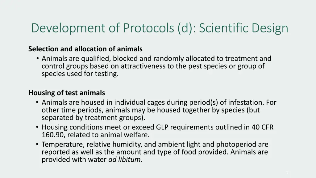 development of protocols d scientific design 1