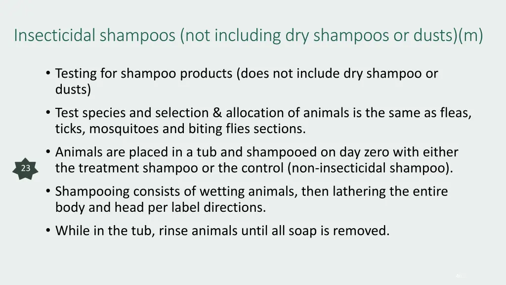 insecticidal shampoos not including dry shampoos