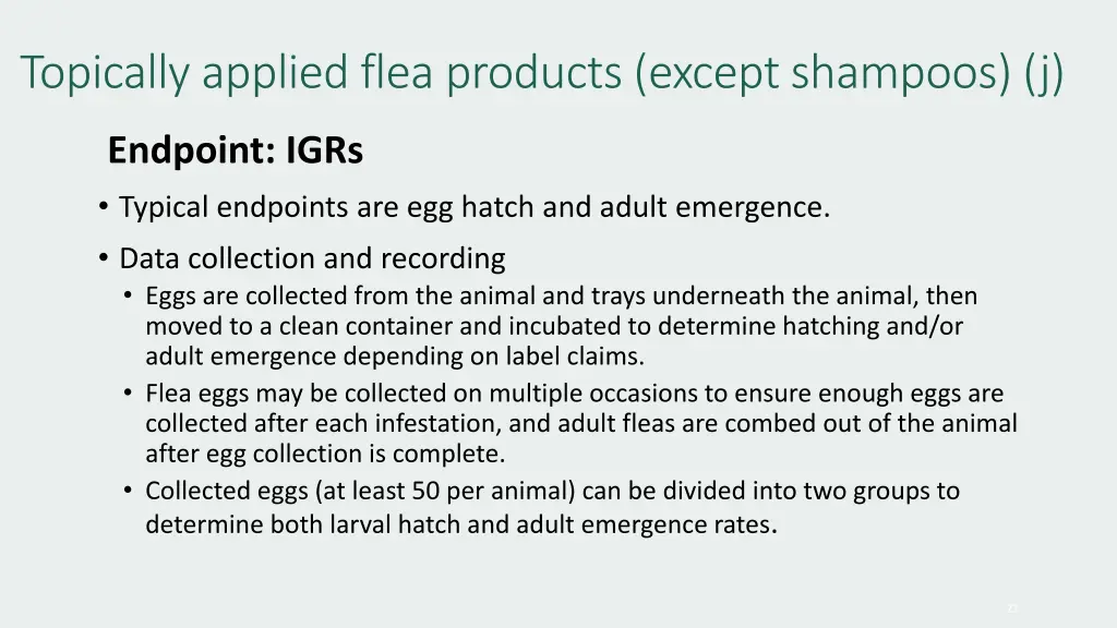 topically applied flea products except shampoos j 4