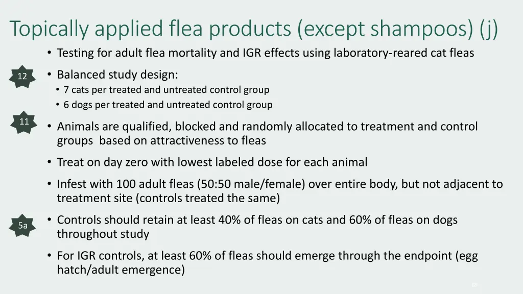 topically applied flea products except shampoos j