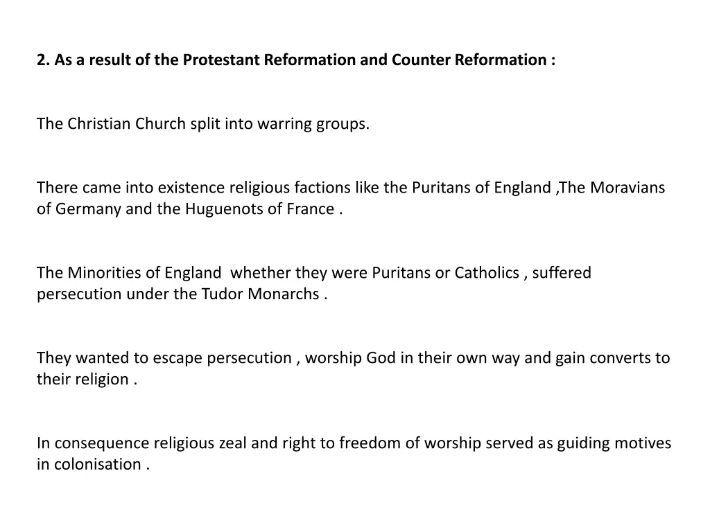 2 as a result of the protestant reformation
