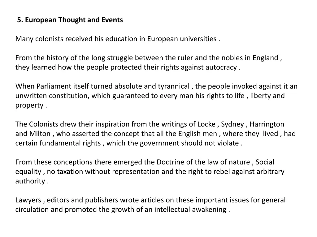 5 european thought and events