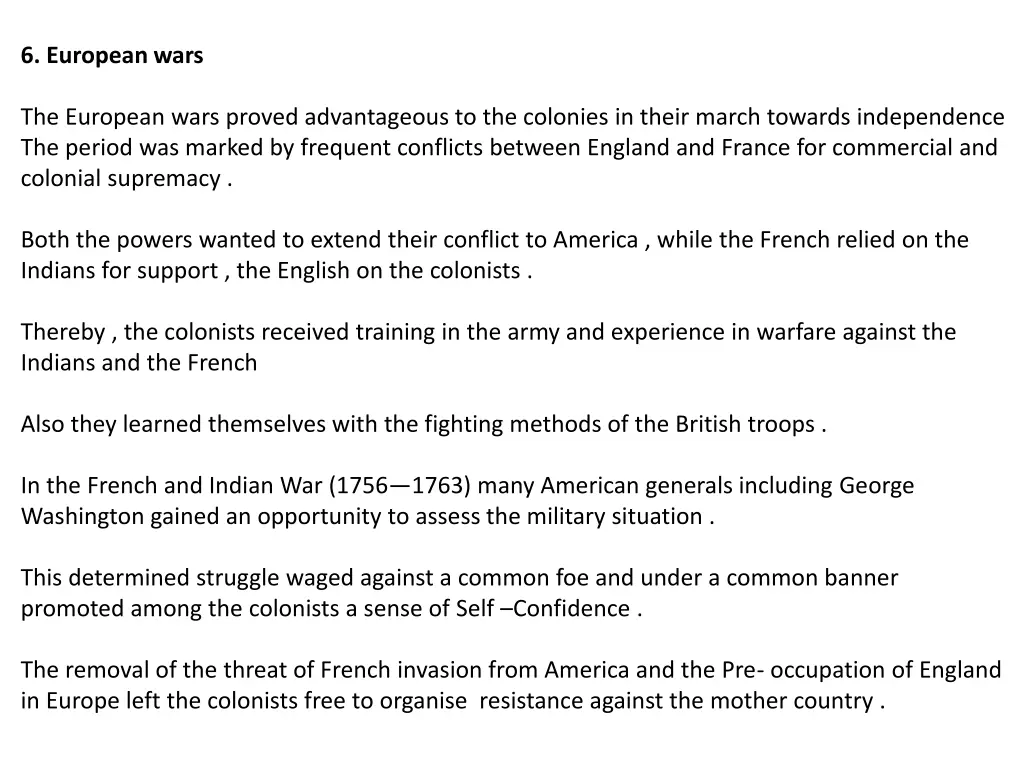 6 european wars