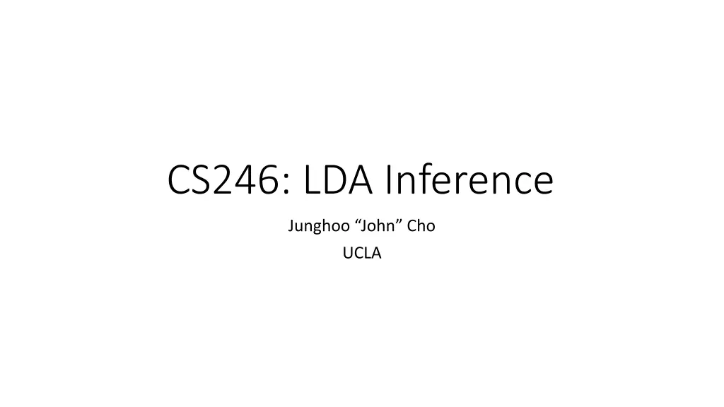 cs246 lda inference