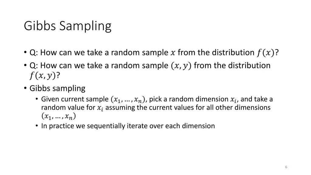 gibbs sampling