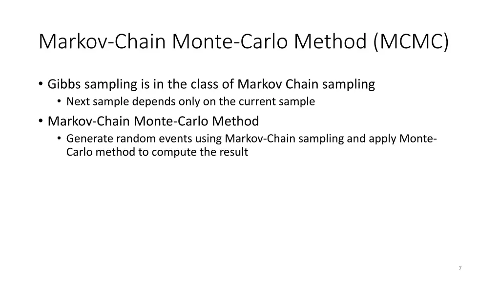 markov chain monte carlo method mcmc