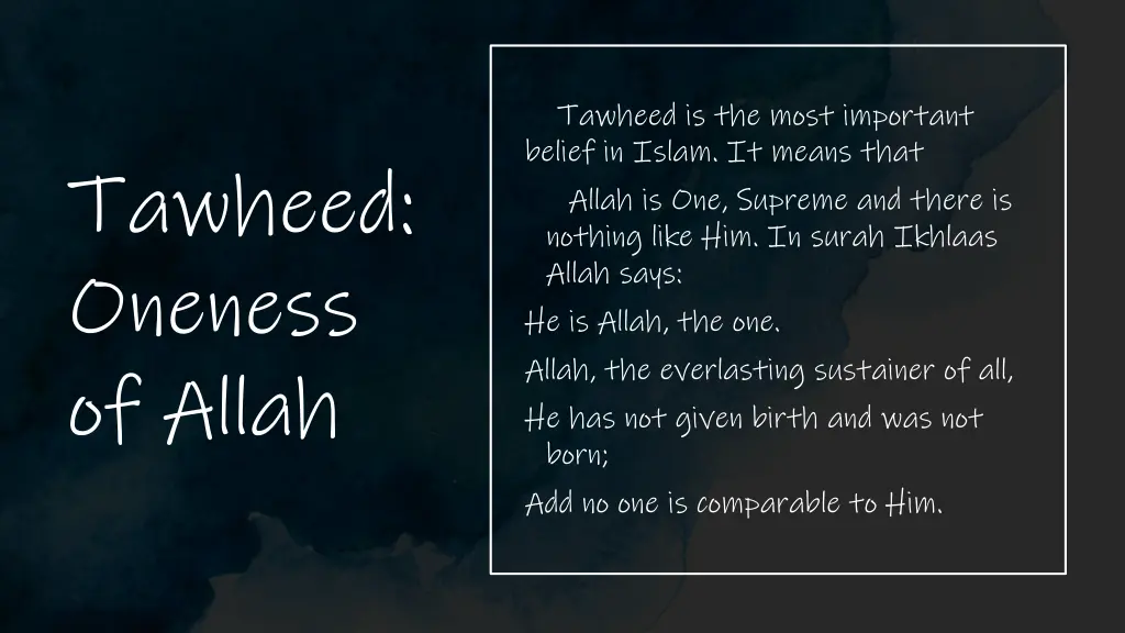 tawheed is the most important belief in islam