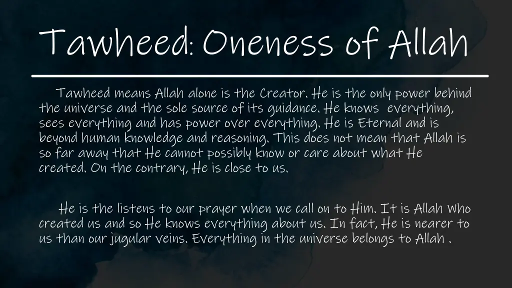 tawheed oneness of allah 1