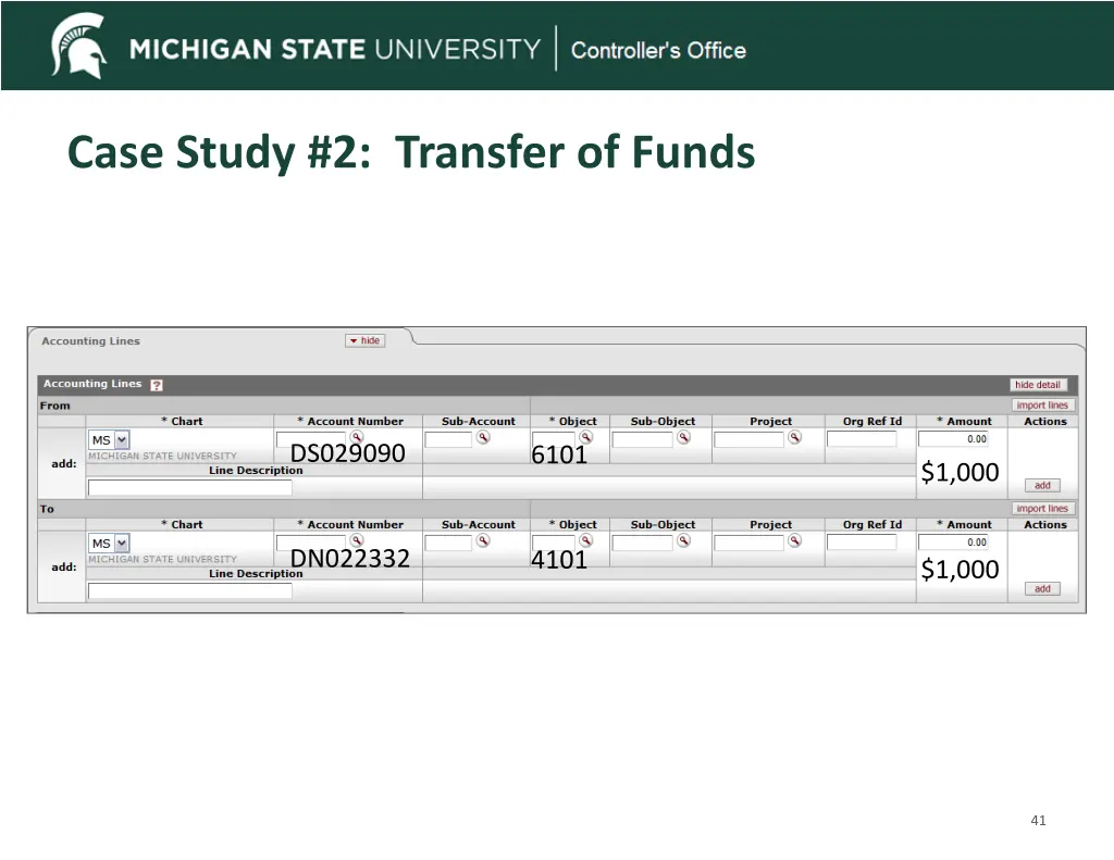 case study 2 transfer of funds