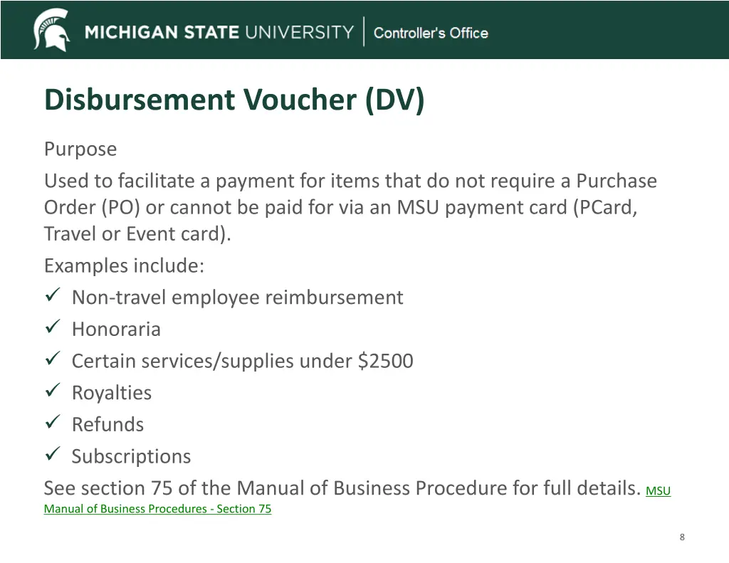 disbursement voucher dv