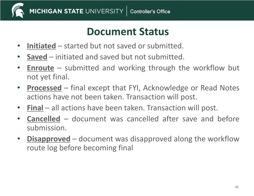 document status