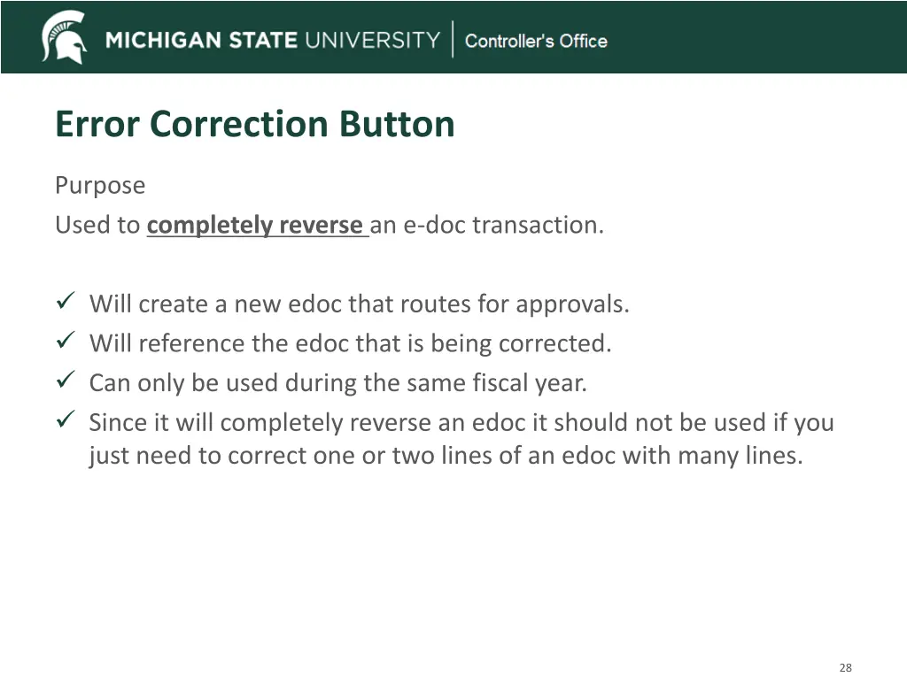 error correction button