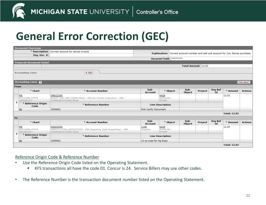 general error correction gec 1