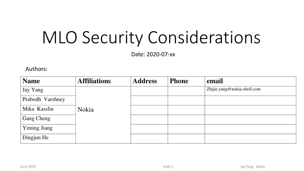 mlo security considerations