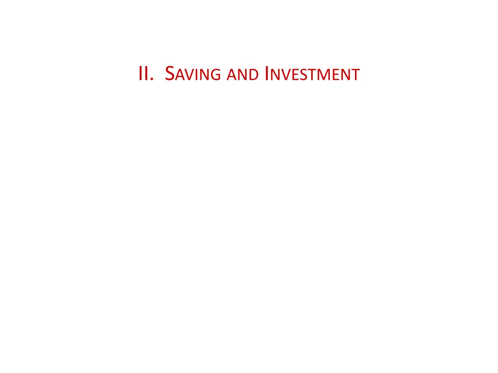 ii s aving and i nvestment