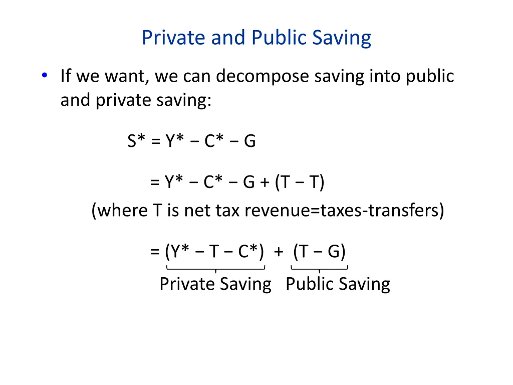 private and public saving